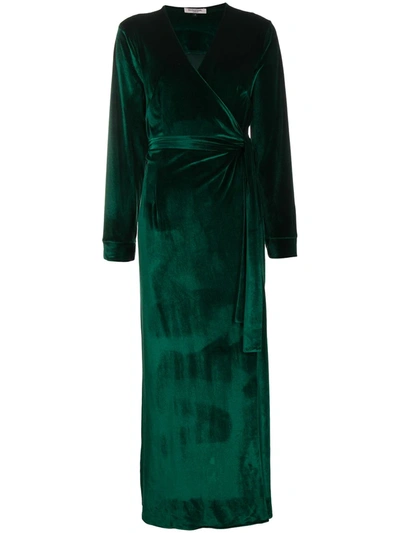 Shop Gilda & Pearl Long-length Belted Robe In Green