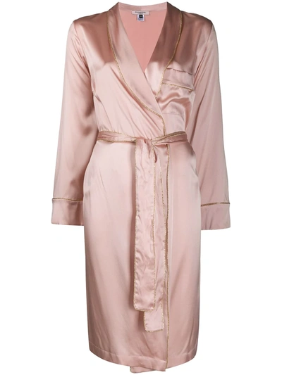 Shop Gilda & Pearl Backstage Silk Robe In Pink