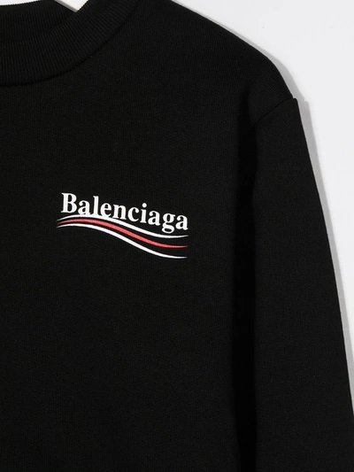 Shop Balenciaga Logo-print Cotton Sweatshirt In Black