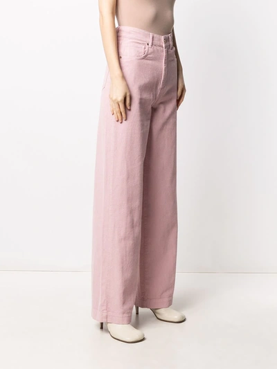 Shop Essentiel Antwerp Whipped High-waisted Corduroy Trousers In Pink