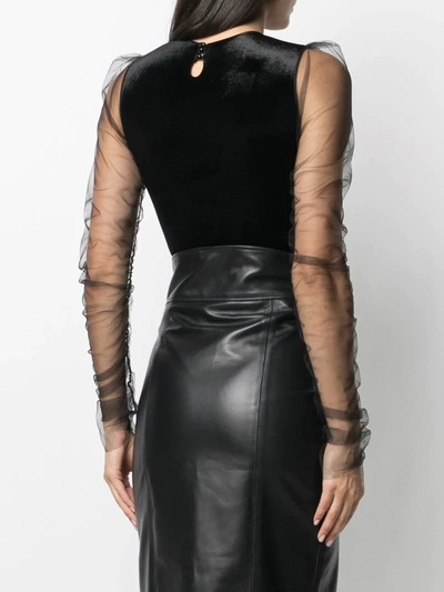 Shop Alchemy Sheer Detail Fitted Body In Black