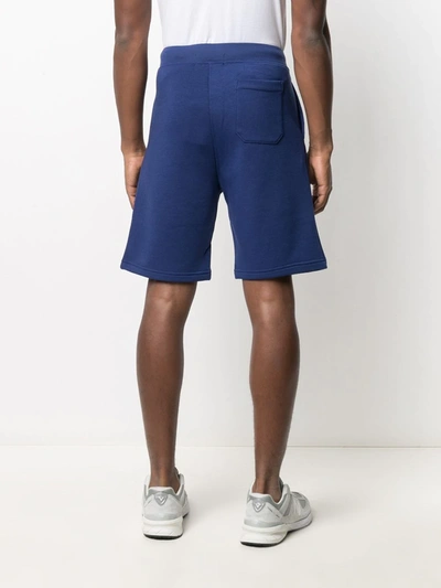 Shop Polo Ralph Lauren Logo-print Track Shorts In Blue