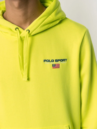 Shop Polo Ralph Lauren Logo-print Hoodie In Green