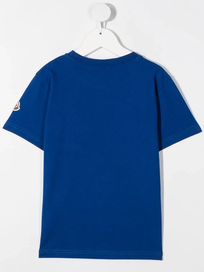 Shop Moncler Logo-patch Cotton T-shirt In Blue