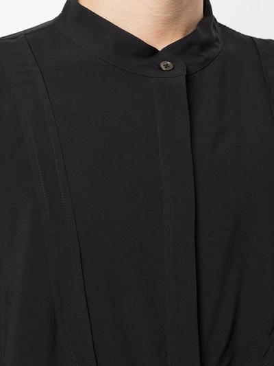 Shop Ann Demeulemeester Oversized Mandarin Collar Shirt In Black
