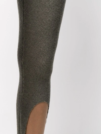 Shop Ami Amalia Knitted Merino Leggings In Grey