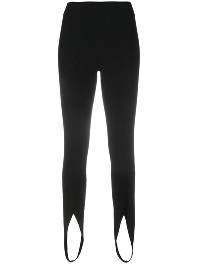 Shop Ami Amalia Merino Wool Leggings In Black