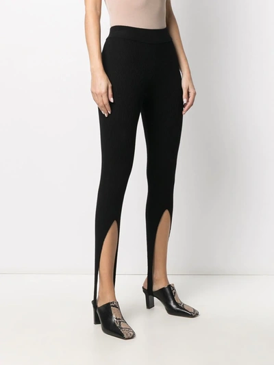 Shop Ami Amalia Merino Wool Leggings In Black