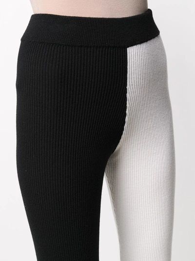 Shop Ami Amalia Colour-block Merino Wool Leggings In Black