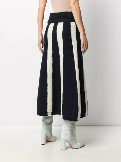 Shop Ami Amalia Chunky Andean Wool Skirt In Blue