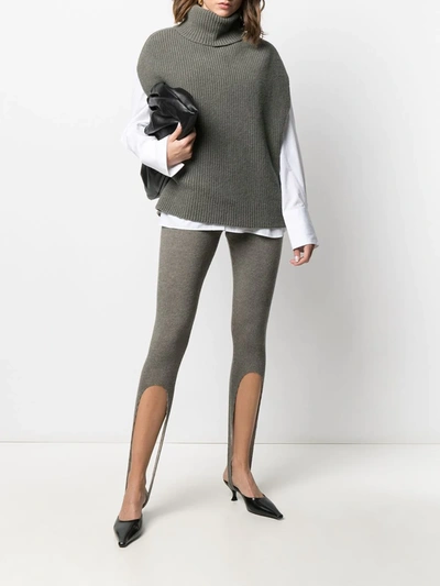 Shop Ami Amalia Sleeveless Scandinavian Turtleneck Jumper In Grey