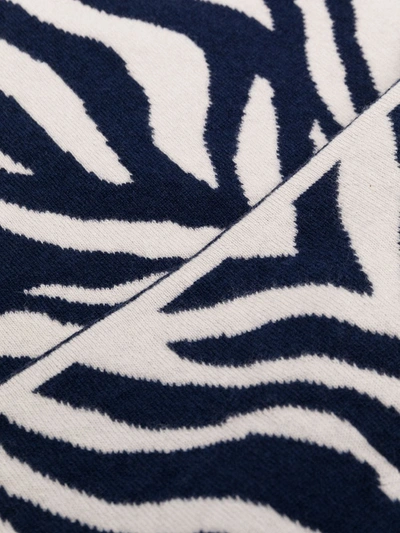 Shop Ami Amalia Zebra-print Blanket In Blue