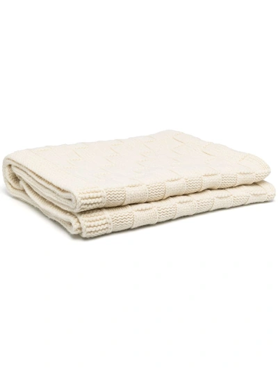 Shop Ami Amalia Knitted Blanket In Neutrals