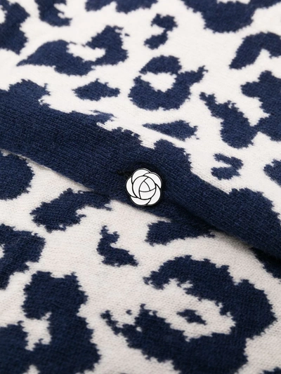 Shop Ami Amalia Leopard Merino-knit Pillowcase In Blue