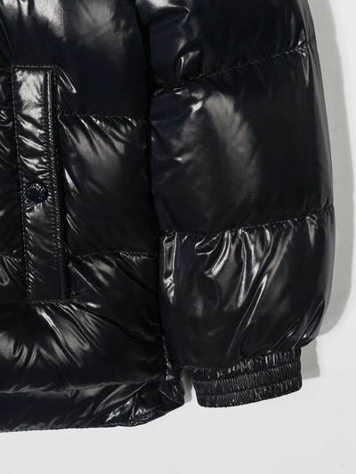 Moncler Logo-print Padded Jacket In Blue