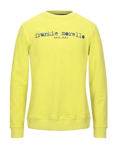 Shop Frankie Morello Man Sweatshirt Acid Green Size M Cotton