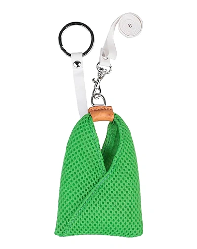Shop Mm6 Maison Margiela Woman Key Ring Green Size - Polyester