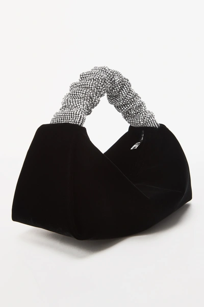Shop Alexander Wang Scrunchie Mini Bag In Velvet Crystal In Black