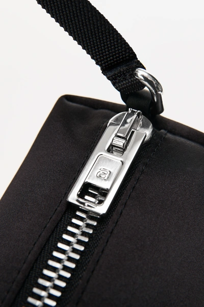 Alexander Wang Heiress Satin Pouch With Crystal Logo In Black
