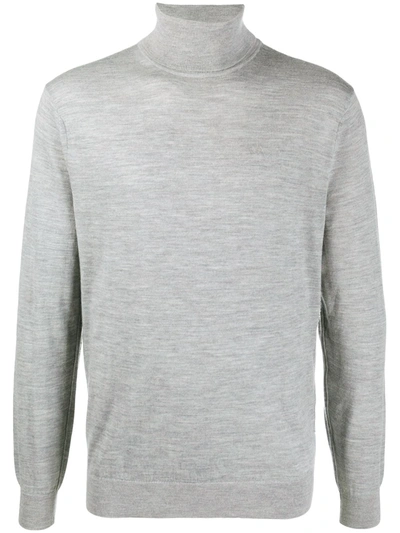 Shop Armani Exchange Turtleneck Wool Jumper In Grey