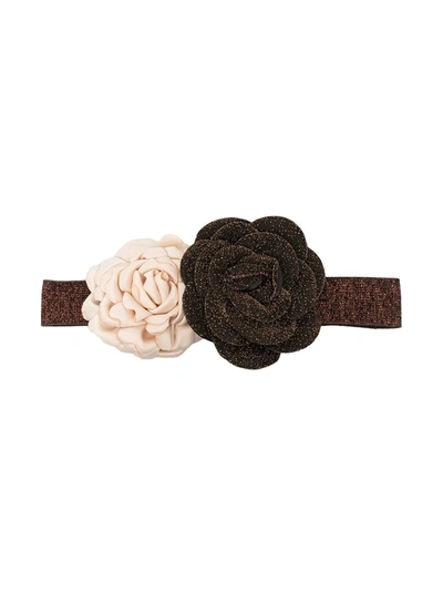 Caffe' D'orzo Teen Roses-detail Hair Band In Brown