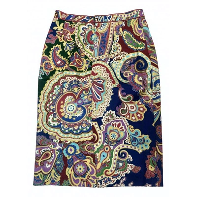 Pre-owned Leonard Wool Mid-length Skirt In Multicolour