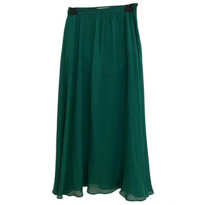 Pre-owned Pierre Balmain Green Silk Skirt
