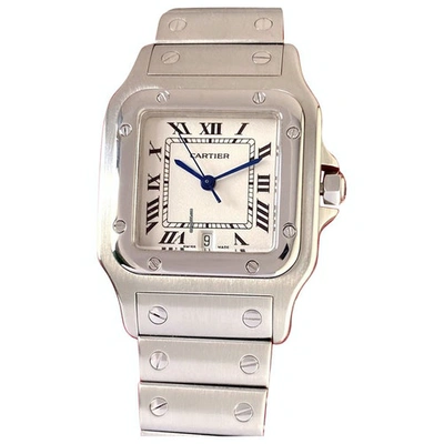 Pre-owned Cartier Santos Galbée Silver Steel Watch