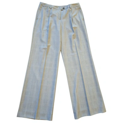 Pre-owned Tonello Wool Large Pants In Grey