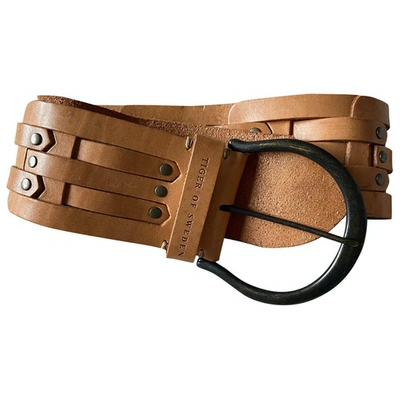 Pre-owned Tiger Of Sweden Leather Belt In Camel