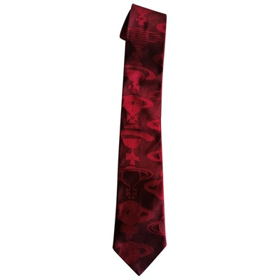 Pre-owned Vivienne Westwood Burgundy Silk Ties