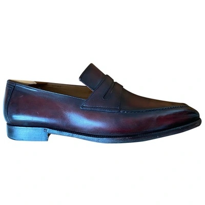 Pre-owned Berluti Burgundy Leather Flats