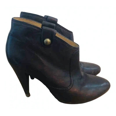 Pre-owned Coach Leather Ankle Boots In Brown