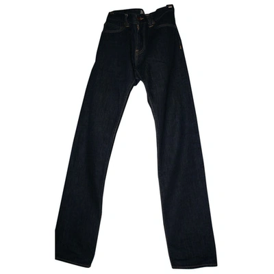 Pre-owned Edwin Blue Cotton Trousers