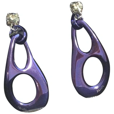 Pre-owned Prada Purple Metal Earrings