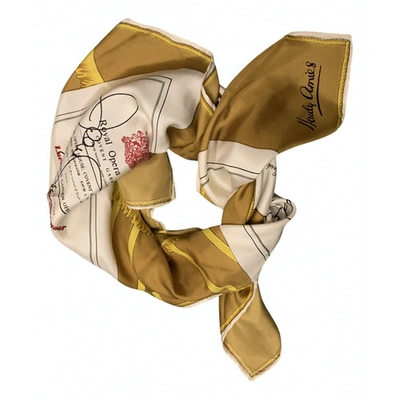 Pre-owned Hardy Amies Silk Neckerchief In Gold