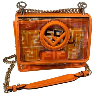 Pre-owned Fendi Kan I Logo Crossbody Bag In Orange