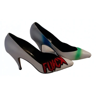 Pre-owned Fiorucci Leather Heels In White