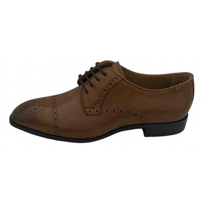 Pre-owned Emporio Armani Brown Leather Lace Ups