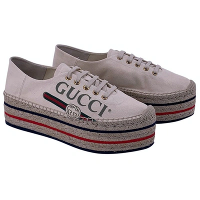 Pre-owned Gucci Ecru Cloth Espadrilles