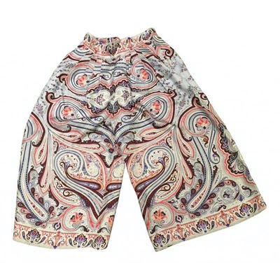 Pre-owned Etro Multicolour Silk Trousers