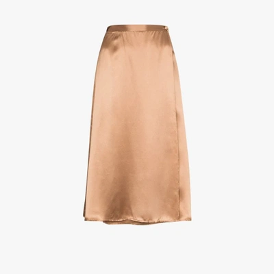 Shop Reformation Neutrals Jones Silk Wrap Skirt
