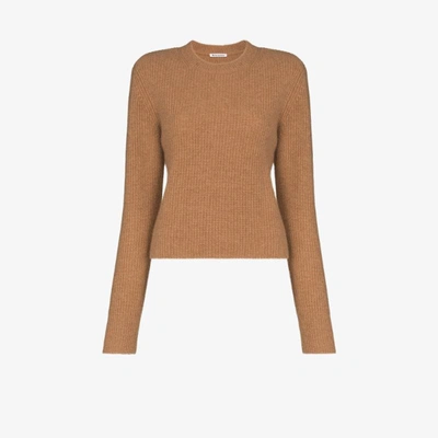 Shop Reformation Cesina Cashmere Sweater In Brown