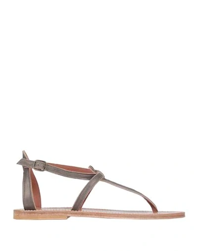 Shop Kjacques Flip Flops In Khaki