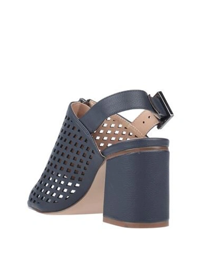 Shop Armani Exchange Woman Sandals Midnight Blue Size 5 Textile Fibers