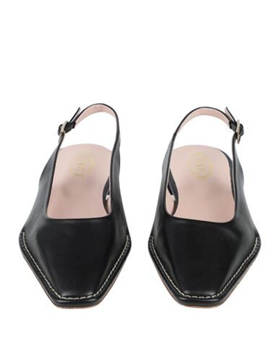 Shop Tod's Woman Ballet Flats Black Size 7.5 Leather