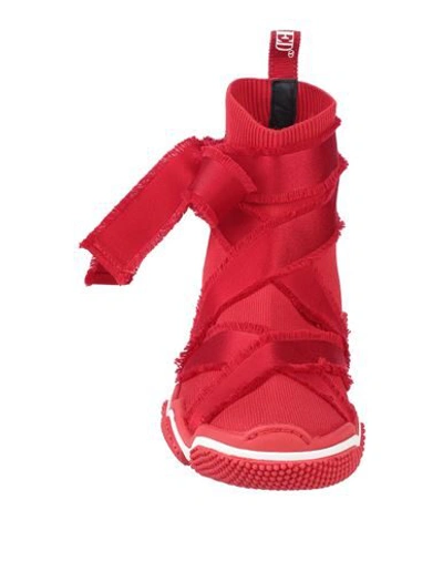 Shop Redv Red(v) Woman Sneakers Red Size 4 Textile Fibers