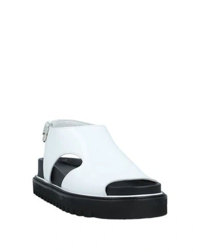 Shop Plan C Woman Sandals White Size 10 Calfskin