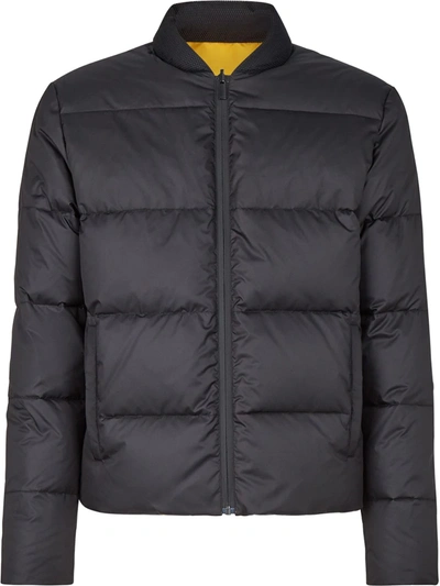 Shop Fendi Logo Reversible Padded Jacket In Black