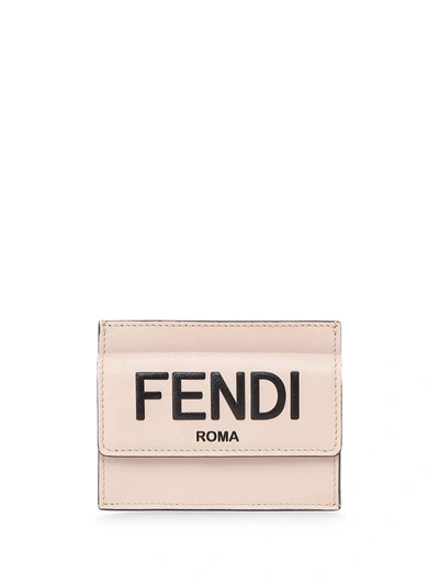 Shop Fendi Embossed Logo Purse In Pink